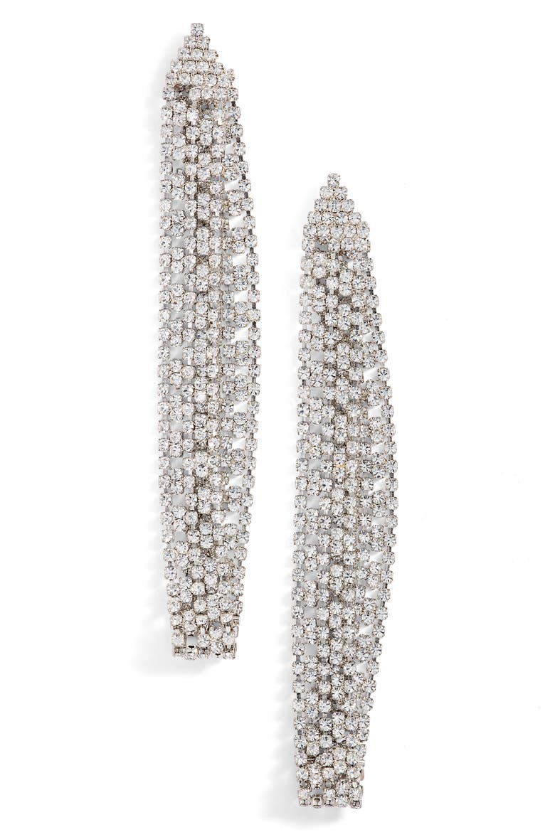 Crystal Earrings, Main, color, SILVER