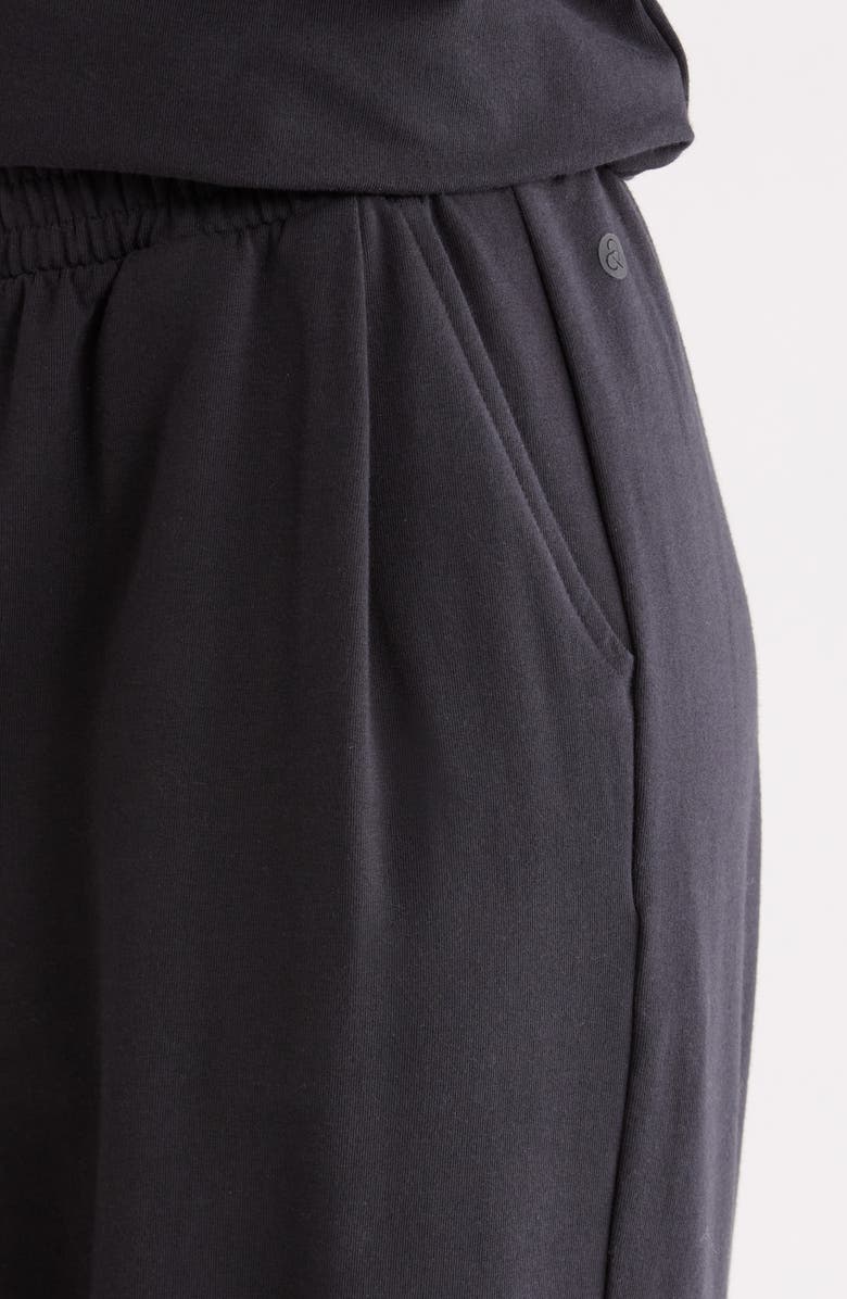 Zella Cinch Cord Hem Sweatpants, Alternate, color, Black