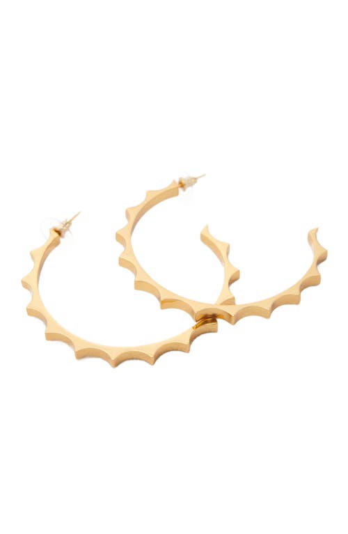 Maje Womens Spiky Gold-plated Brass Hoop Earrings Or In Gold
