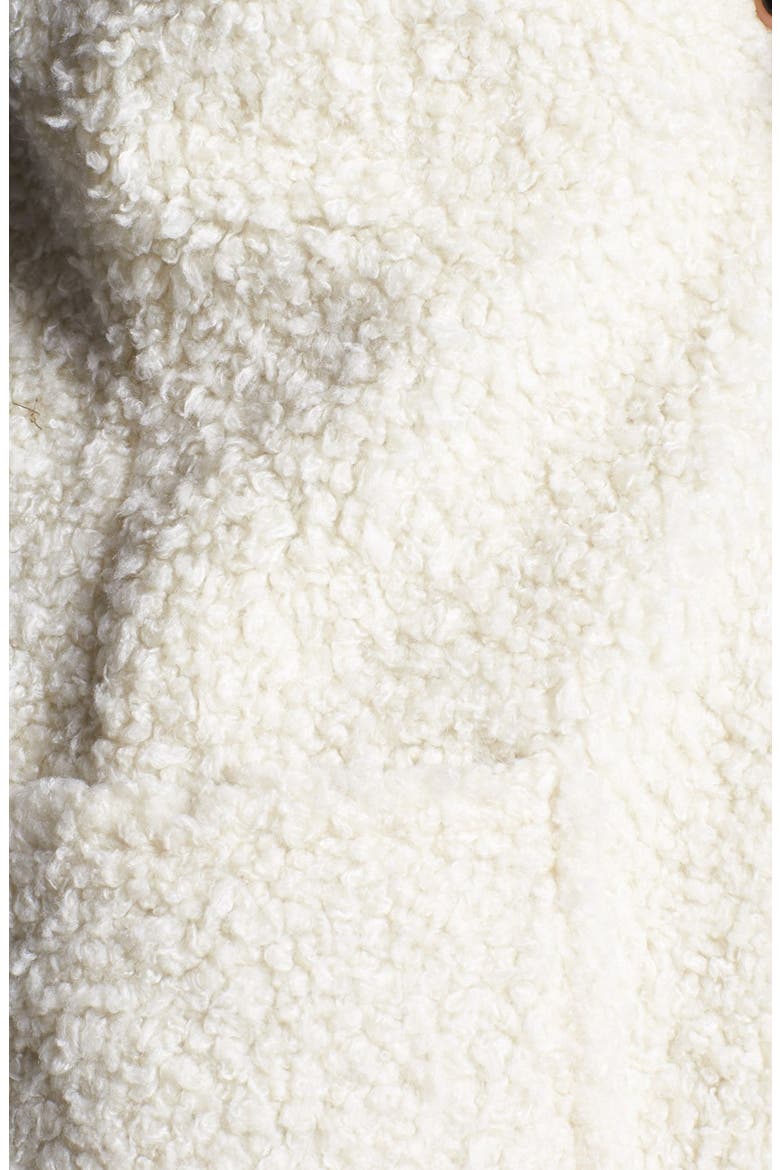 Faux Shearling & Faux Leather Coat, Alternate, color, CREAM/ BLACK