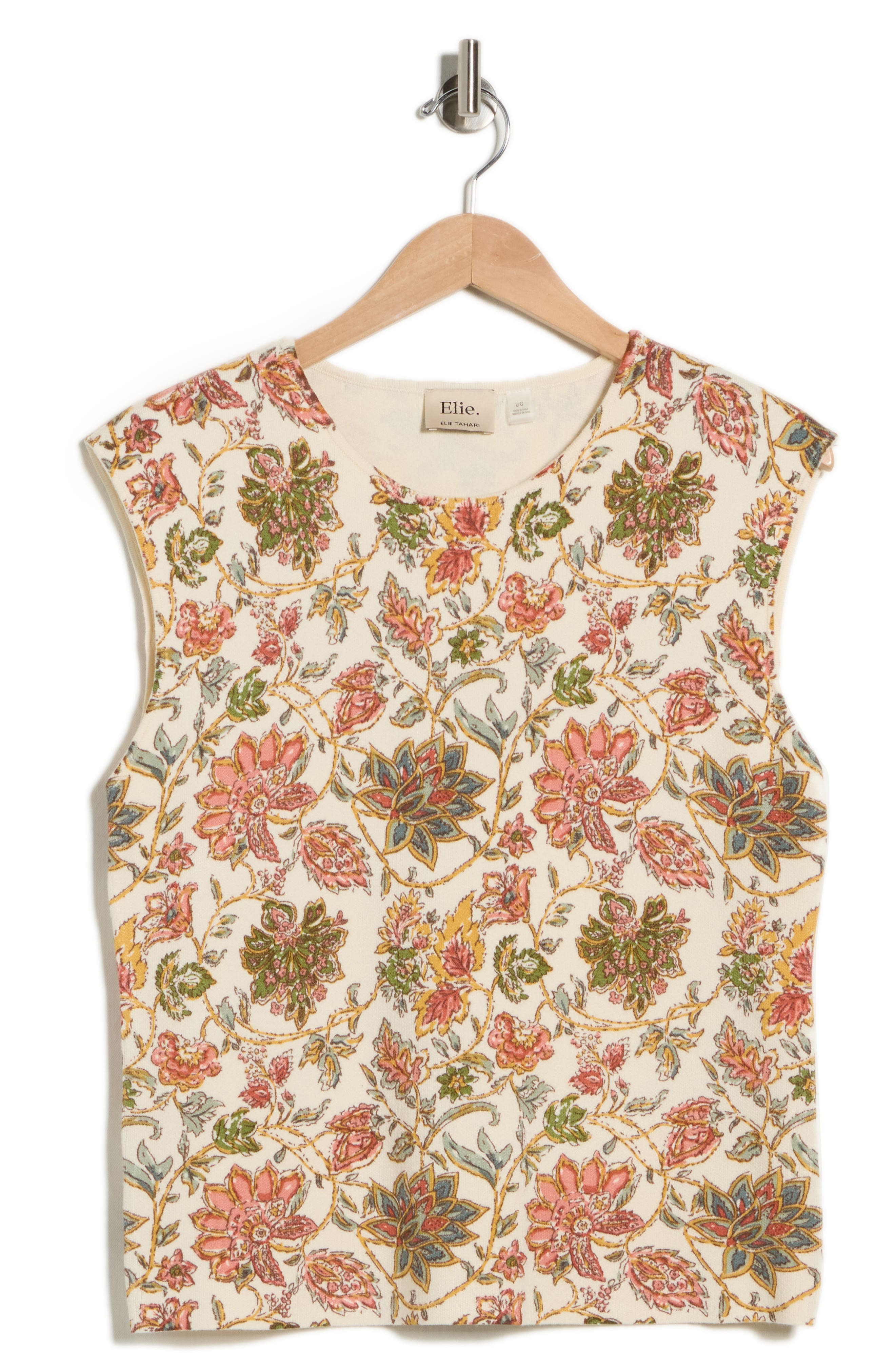 ELIE ELIE TAHARI Floral Jacquard Sweater
