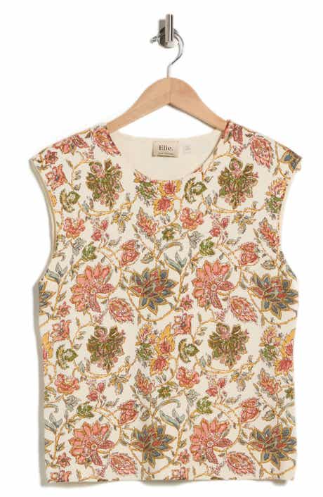 ELIE ELIE TAHARI Floral Jacquard Sweater