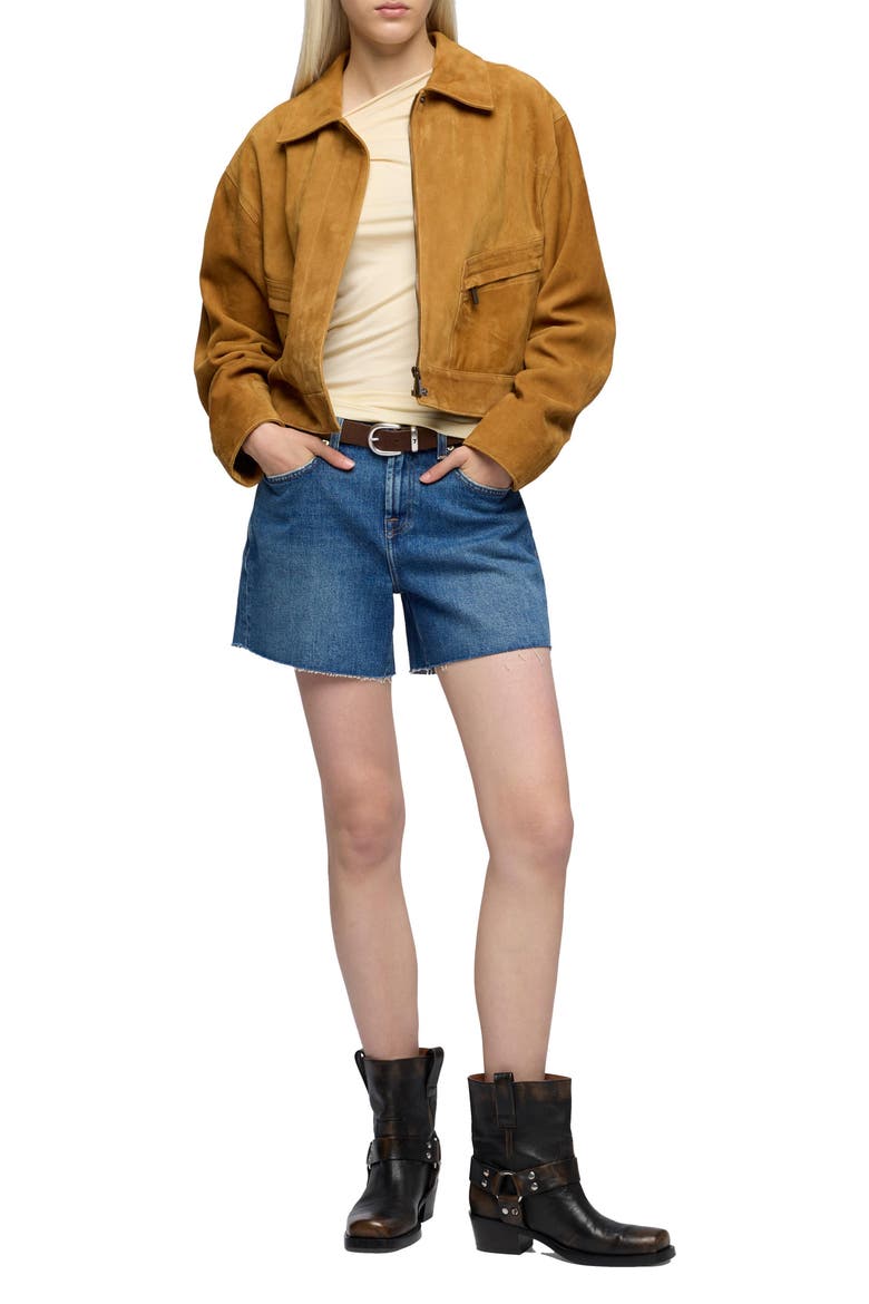 Monroe Long Denim Shorts, Alternate, color, EXPLORER