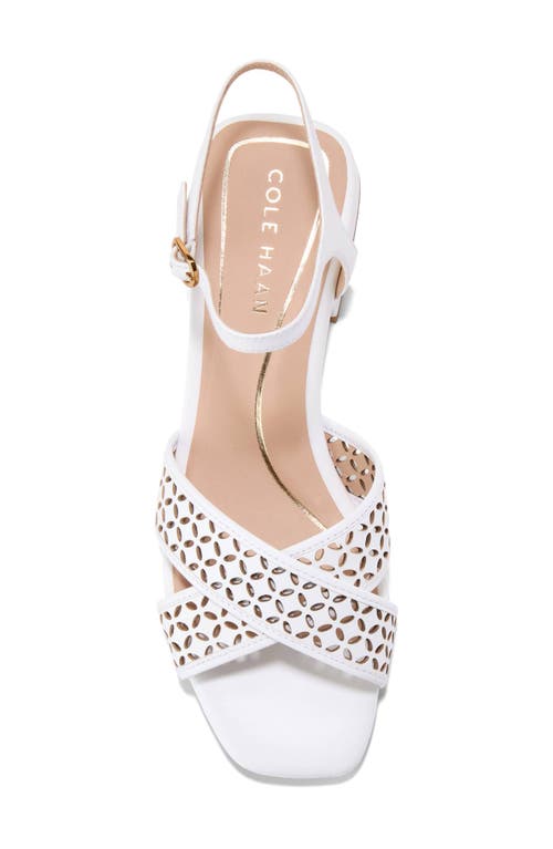 Cole Haan Patie Sandal In White Perforated Leather