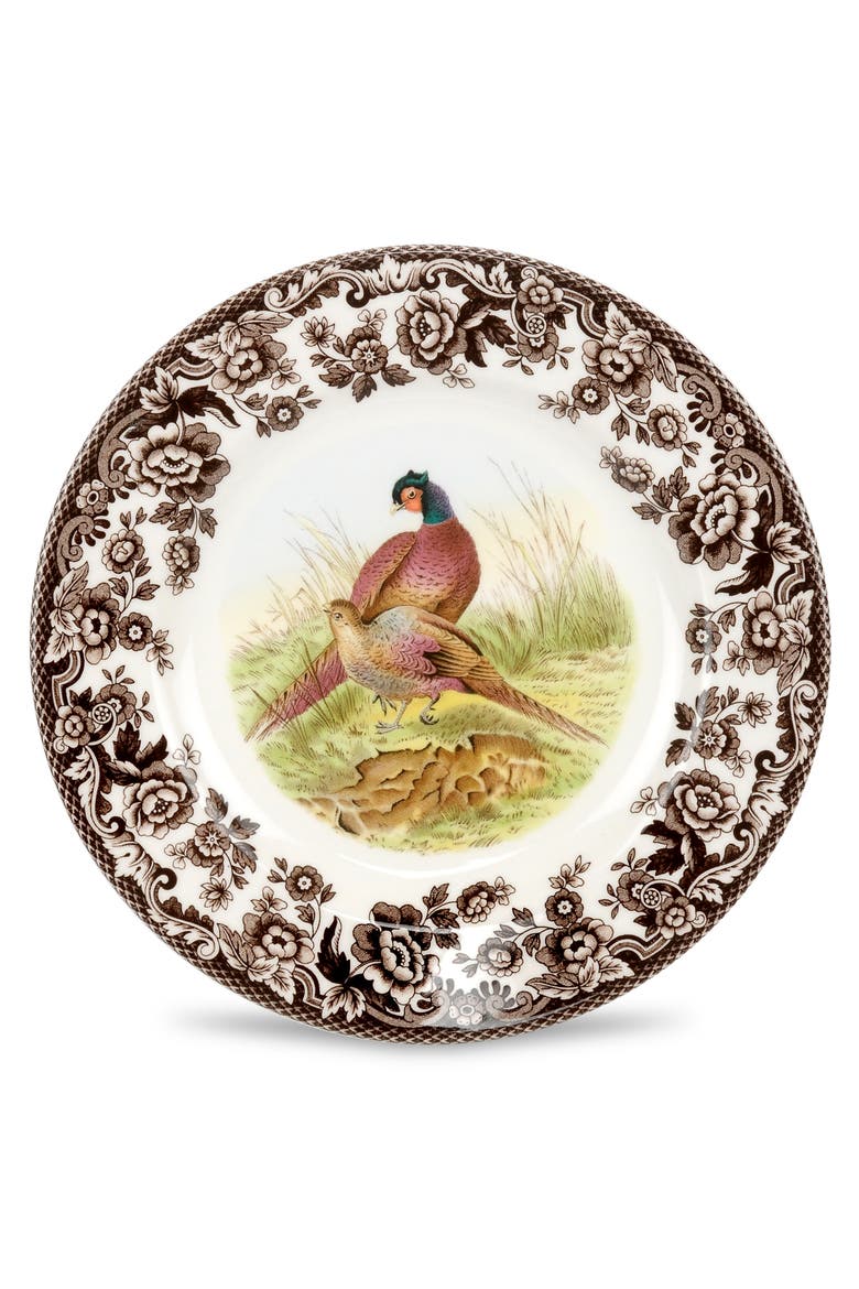 Woodland 12 Piece Dinnerware Set, Service for 4, Pheasant, Alternate, color, Woodland