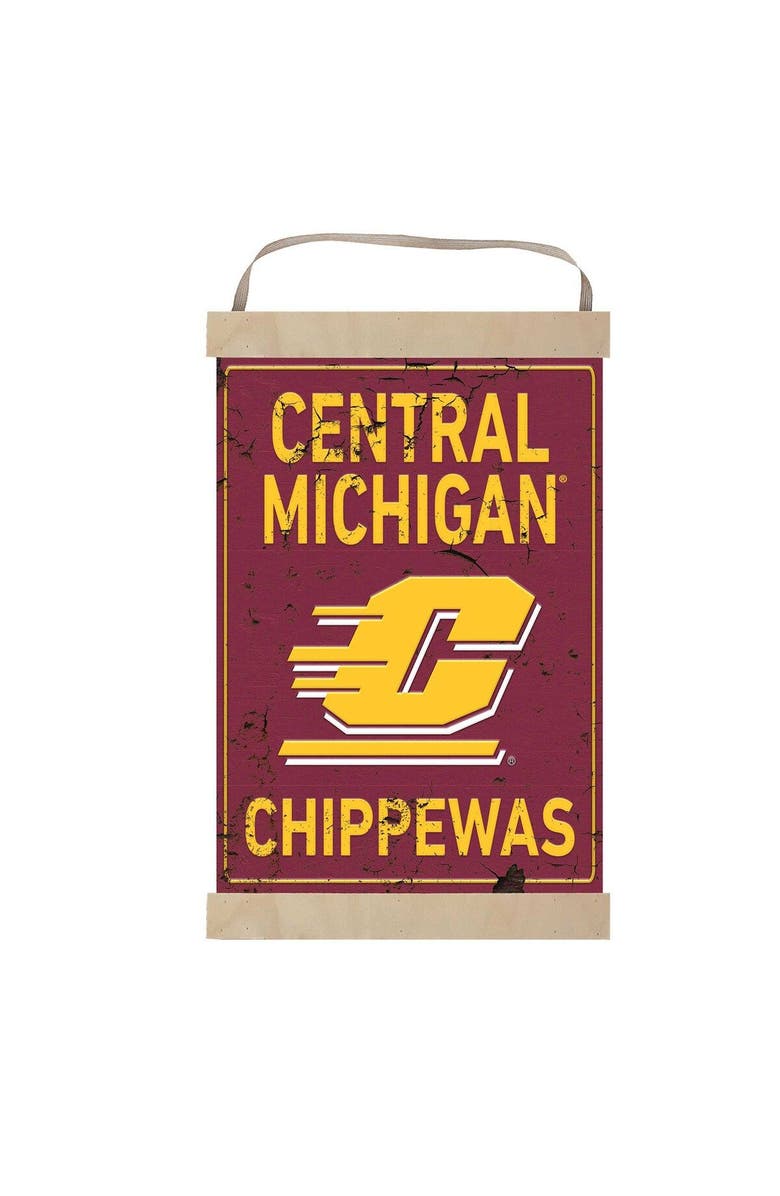 JARDINE Cent. Michigan Chippewas 12'' x 20'' Retro Logo Banner Sign, Alternate, color, 