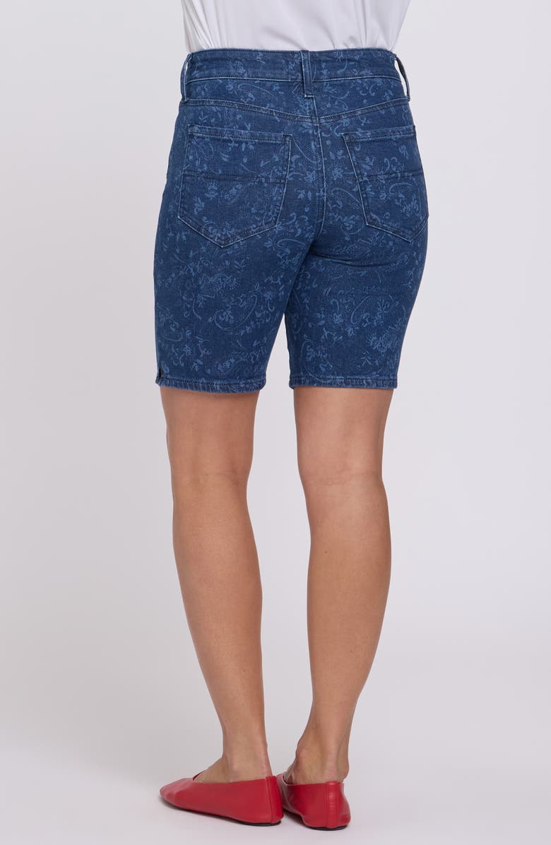 NYDJ Ella Side Slit Denim Shorts, Alternate, color, Garden Paisley Print
