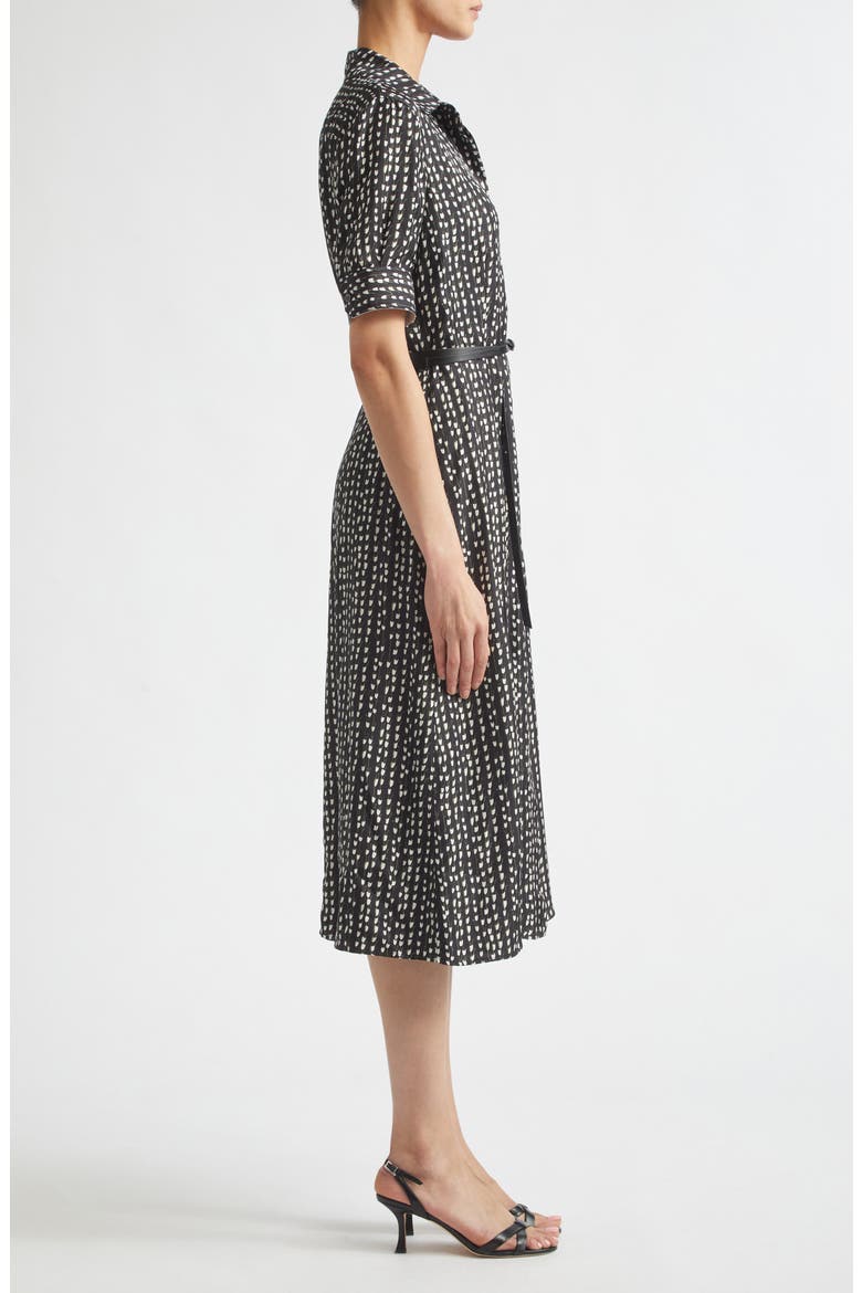 Kieran Belted Silk Shirtdress, Alternate, color, BLACK BLUEBELL