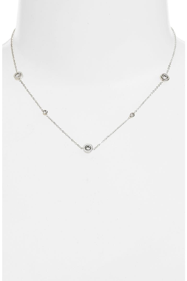 Roman Numeral Charm Necklace, Alternate, color, RHODIUM