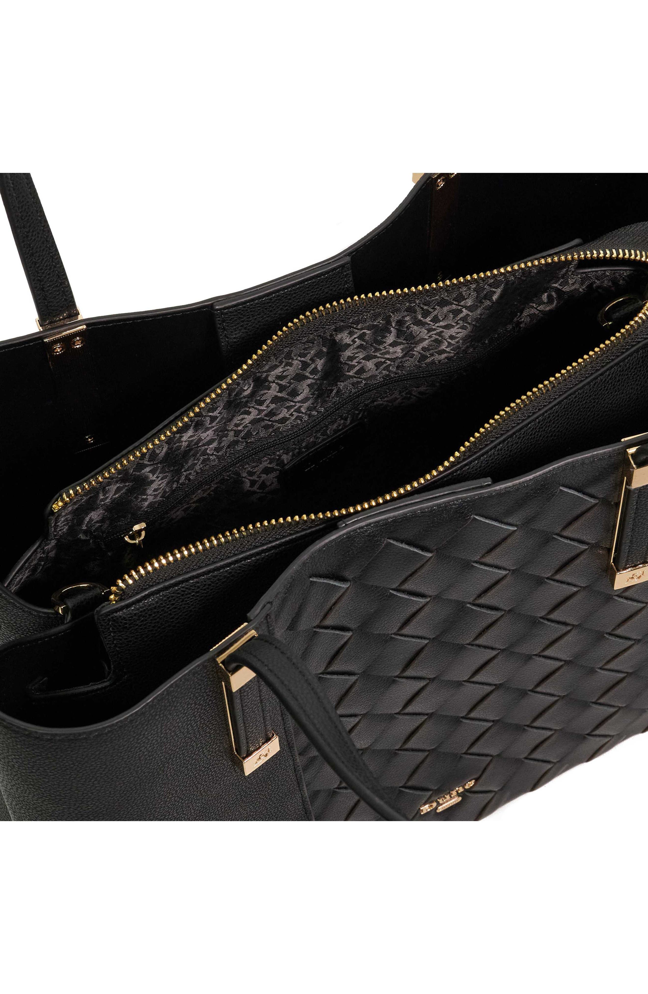 Dune London Dorry Leather Tote, Alternate, color, Black