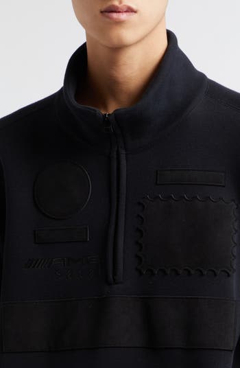 Sacai AMG Patch Half Zip Sweatshirt | Nordstrom