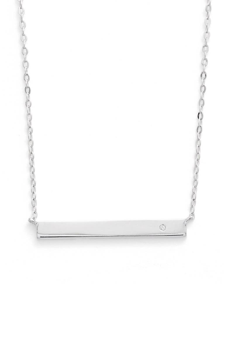 'Goldie' Bar Pendant Necklace, Alternate, color, SILVER