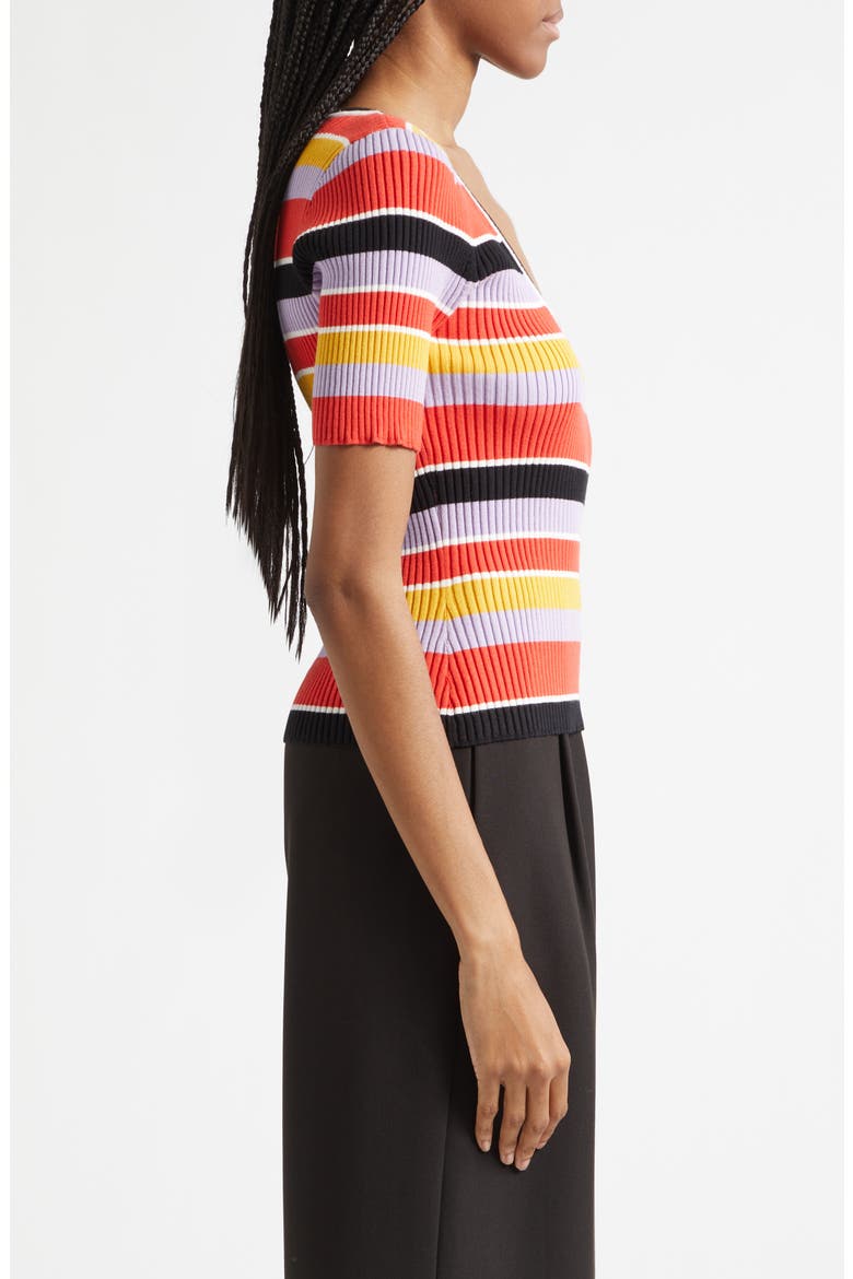 Kenzie Scoop Neck Short Sleeve Knit Top, Alternate, color, TUSCAN STRIPE