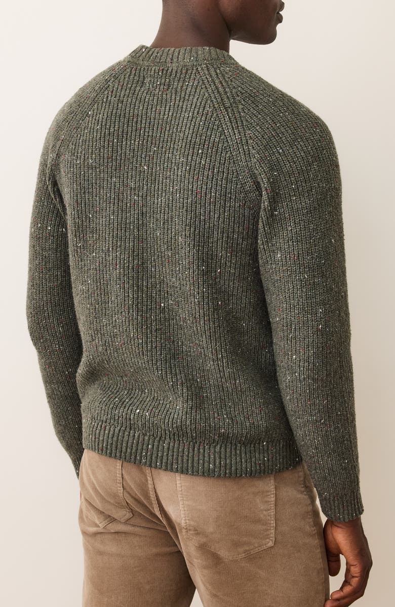 Marine Layer Inverness Rib Crewneck Sweater, Alternate, color, Green Gables Neps