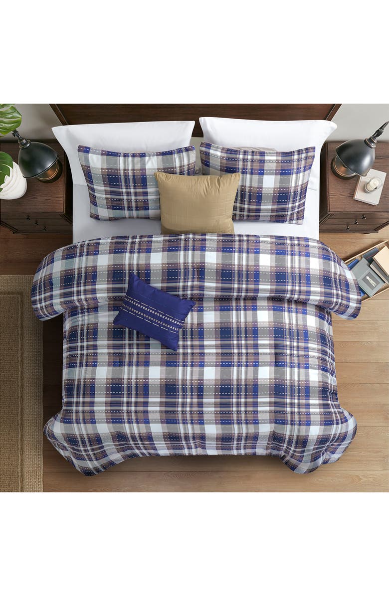 Modern Threads 5-Piece Comforter Set, Alternate, color, Blue/ Tan