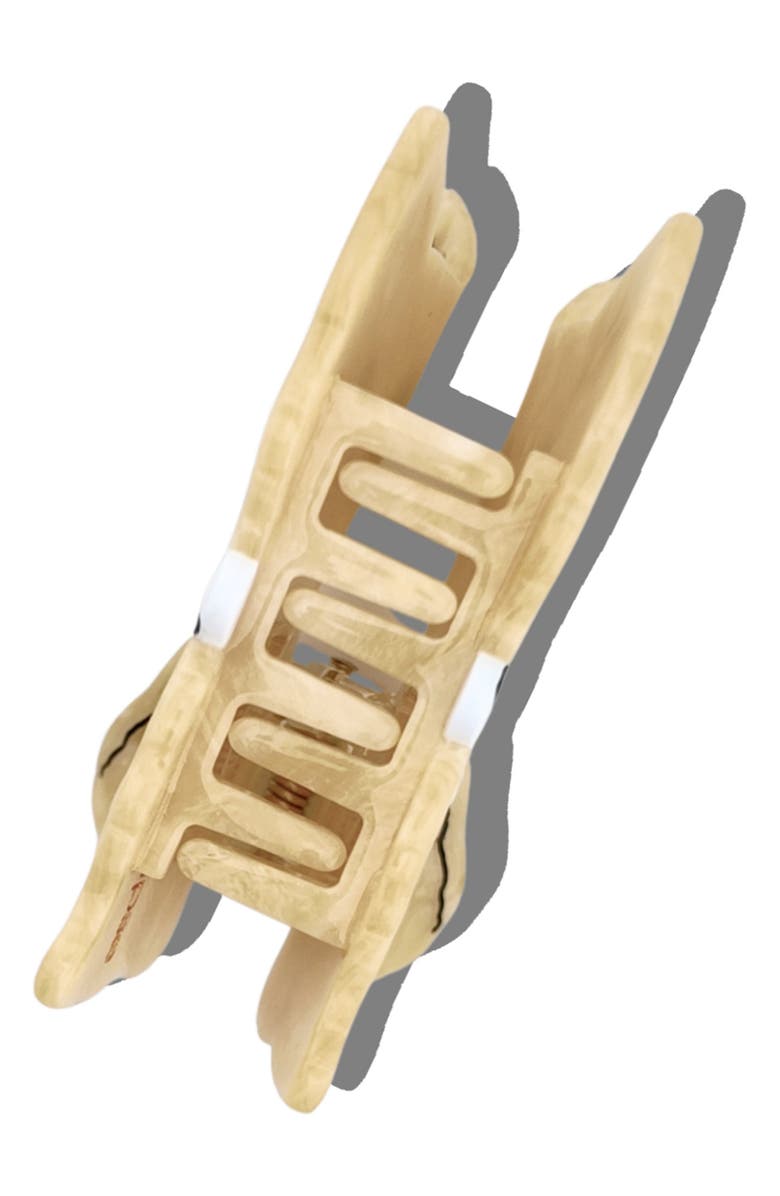 Solar Eclipse Hand Painted Scarf Kitten Claw Clip, Alternate, color, Cream