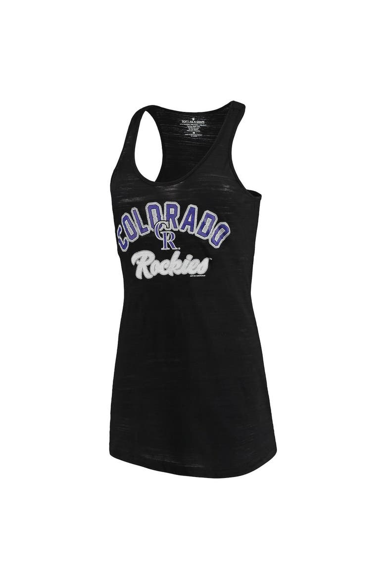 Women's Soft as a Grape Black Colorado Rockies Multicount Racerback Tank Top, Alternate, color, Black
