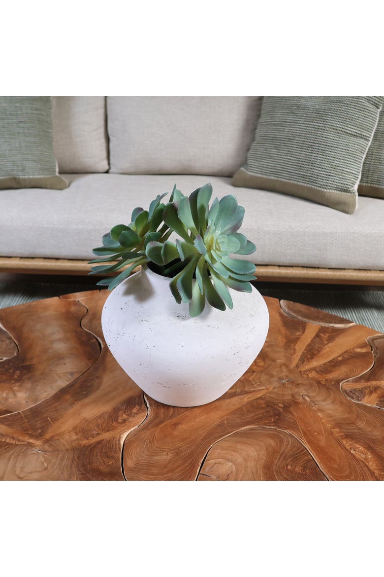 Selene Cement Outdoor Vase, Alternate, color, Antique White - Medium