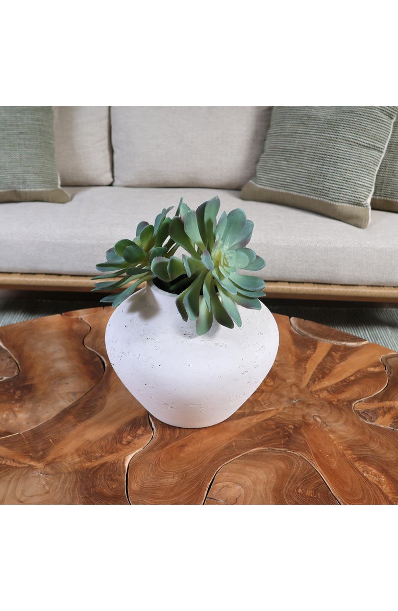 Dovetail Furniture Selene Cement Outdoor Vase, Alternate, color, Antique White - Medium
