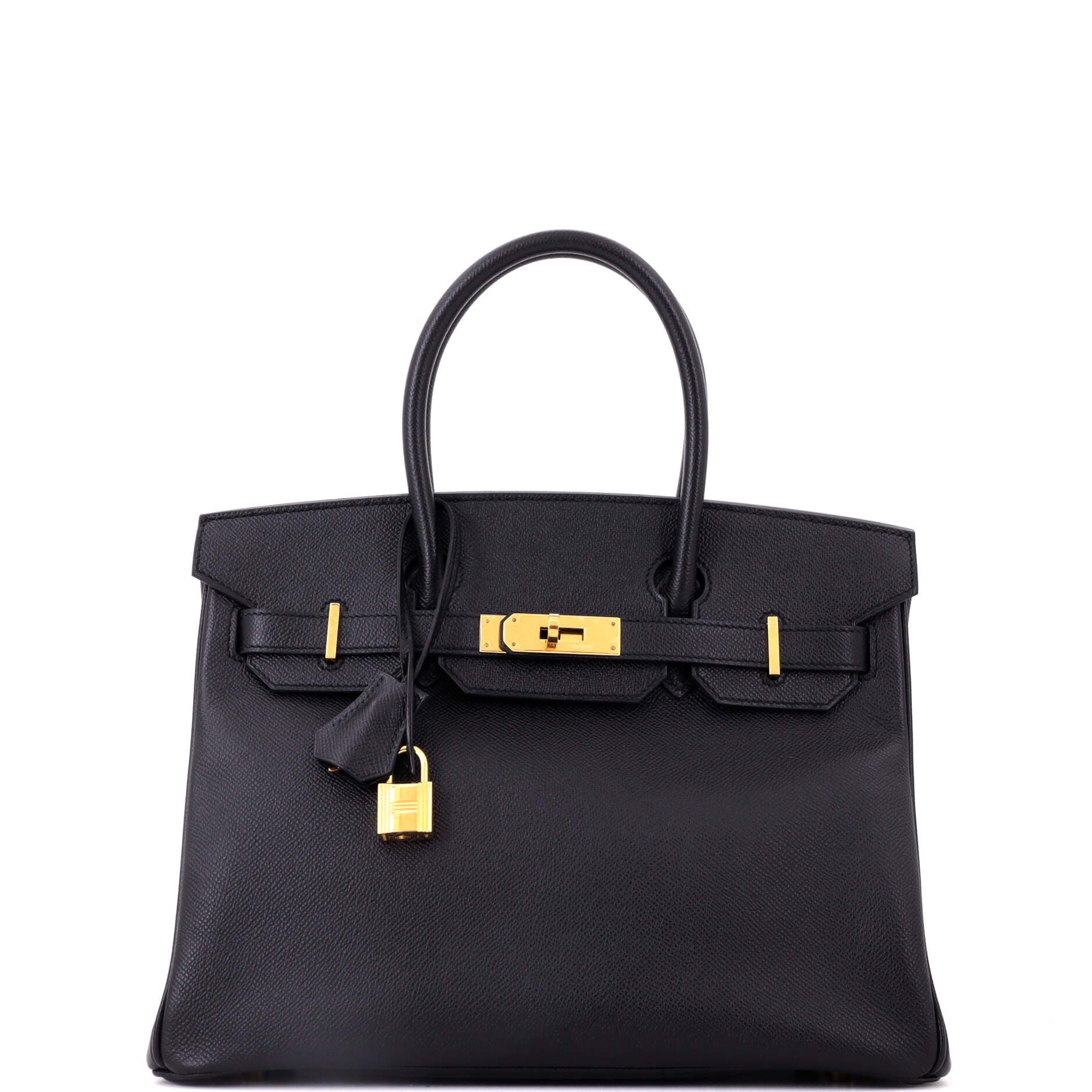 Birkin Handbag Black Epsom with Gold Hardware 30, Main, color, Black