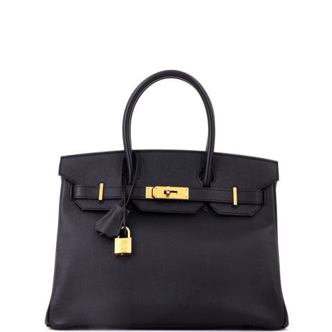 Birkin Handbag Black Epsom with Gold Hardware 30