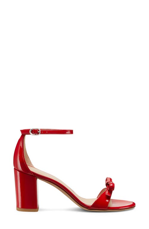 Stuart Weitzman Nudist Felicity Patent Leather Ankle-strap Sandals In Red