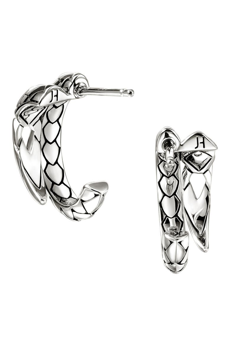 Naga Hoop Earrings, Sterling Silver, Alternate, color, SILVER