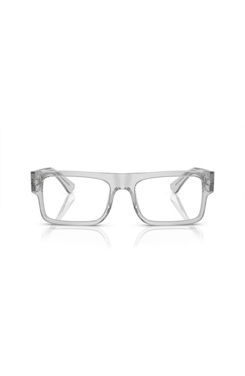 Prada 57mm Rectangle Optical Glasses In Gray