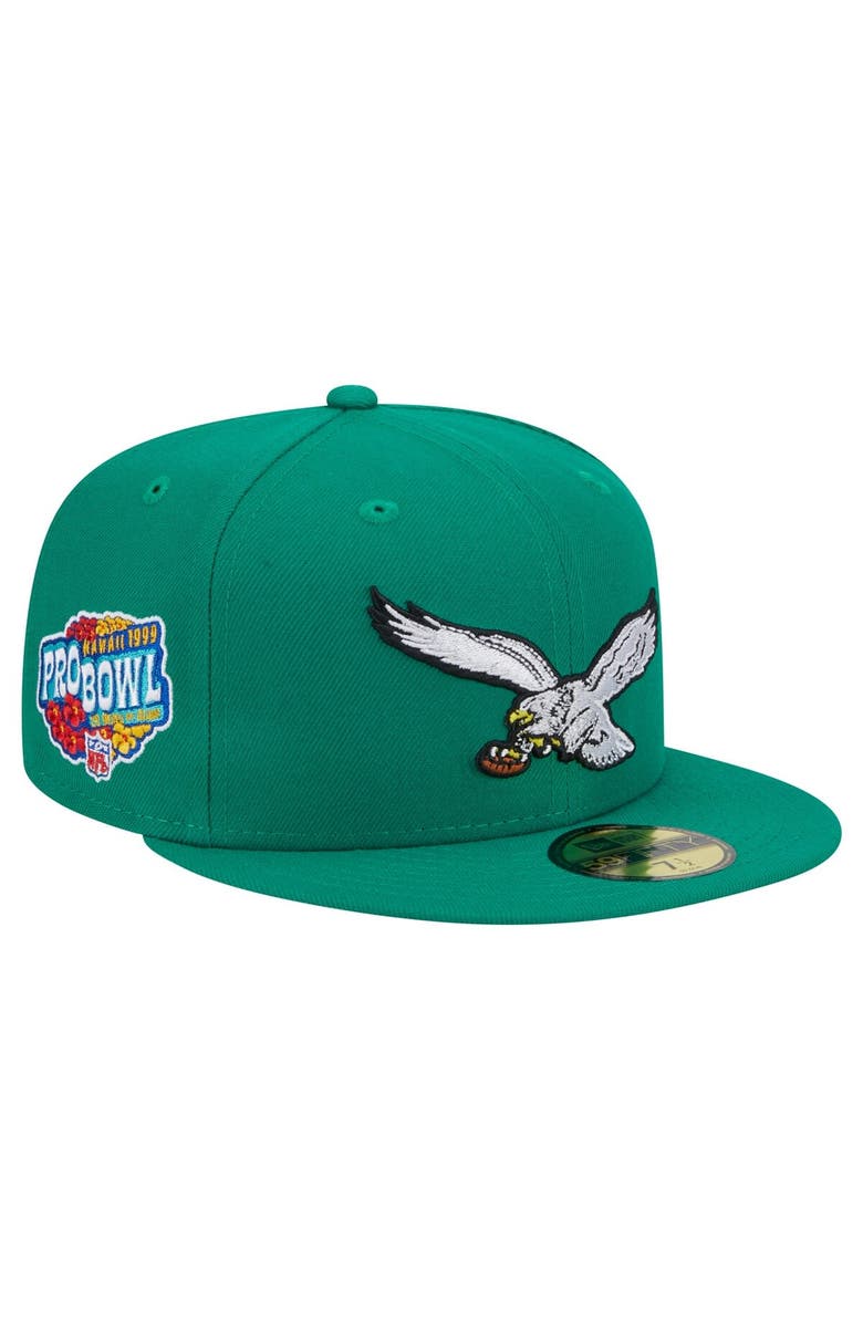 New Era Men's New Era Kelly Green Philadelphia Eagles Historic Side Patch 59FIFTY Fitted Hat, Main, color, 