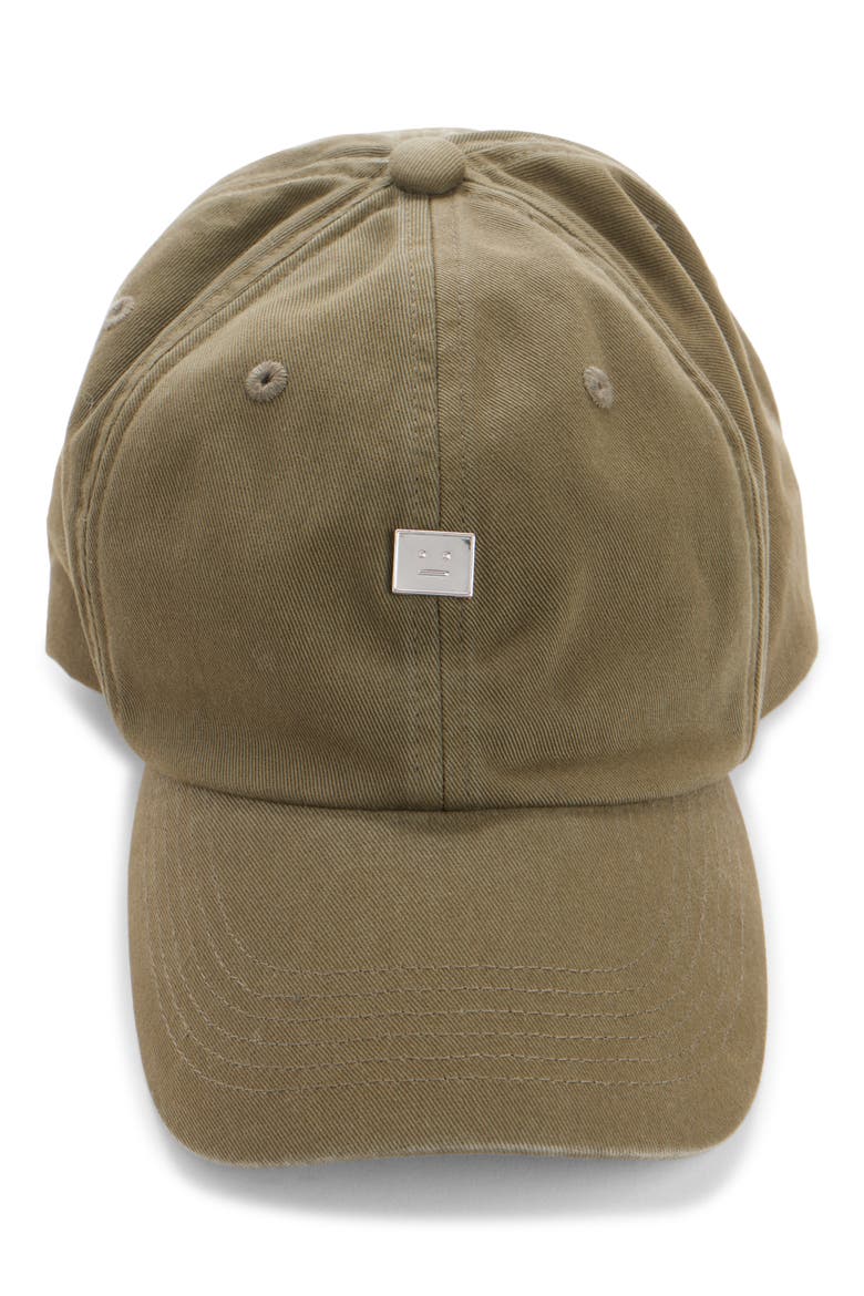 Cunov Face Logo Plate Baseball Cap, Alternate, color, WOOD GREEN