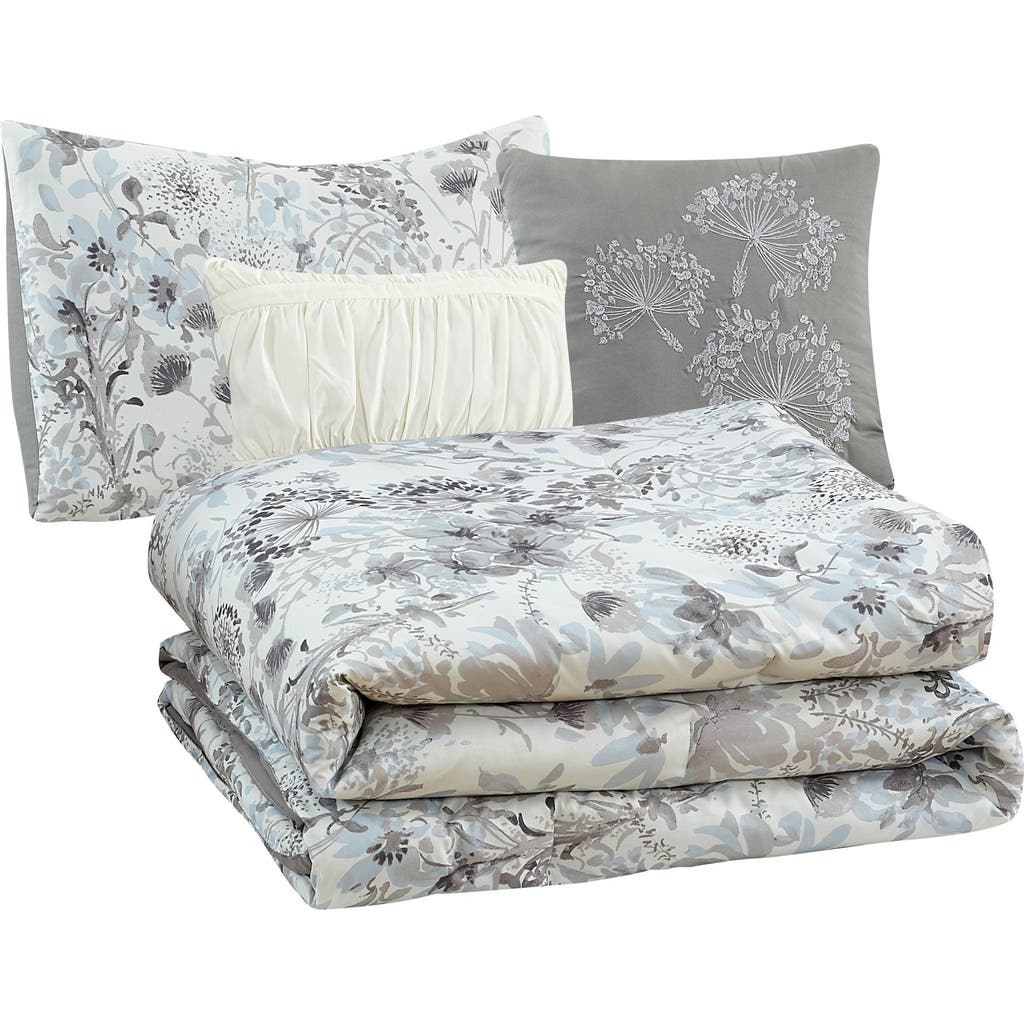 Modern Threads Floral Print Microfiber 5-piece Comforter Set