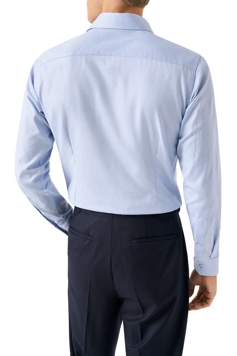 Contemporary Fit Houndstooth Twill Dress Shirt, Alternate, color, LIGHT BLUE