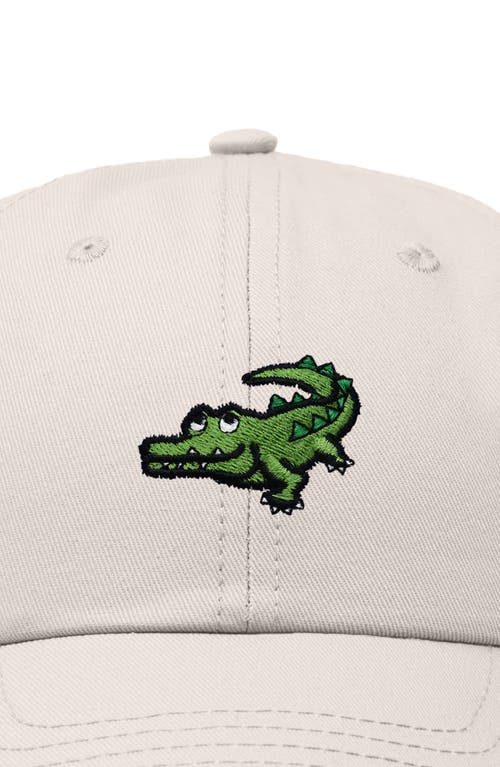 Dalix Alligator Embroidered Wildlife Cap In Beige