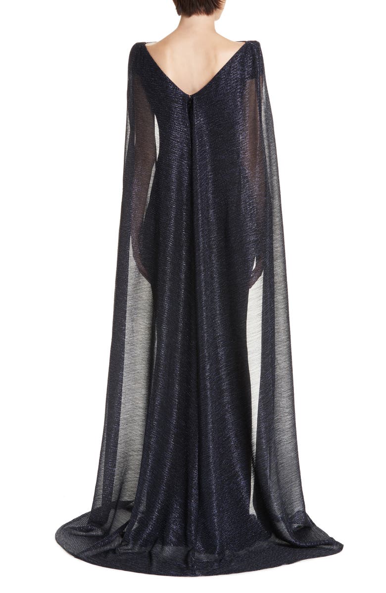 Talbot Runhof Off the Shoulder Sequined Dress with Cape, Alternate, color, 