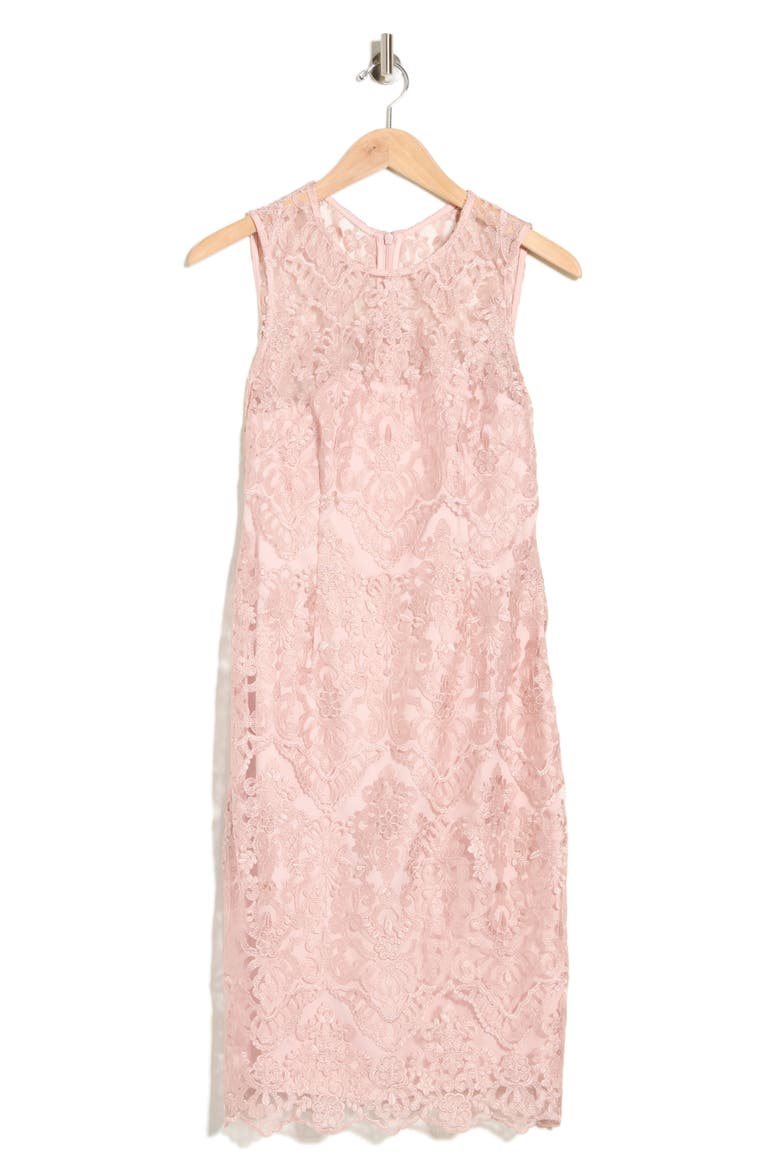 Sleeveless Embroidered Mesh Dress, Alternate, color, BLUSH