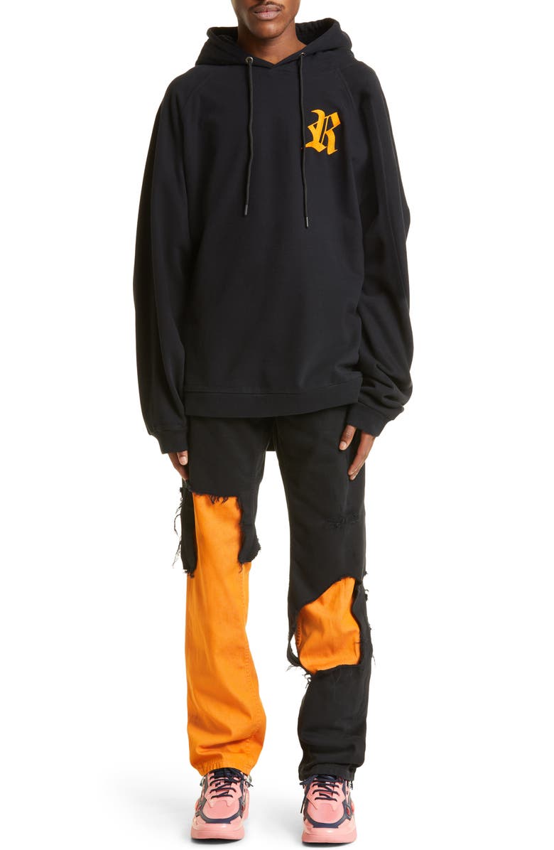 Raf Simons Embroidered 'R' Oversize Hoodie, Alternate, color,