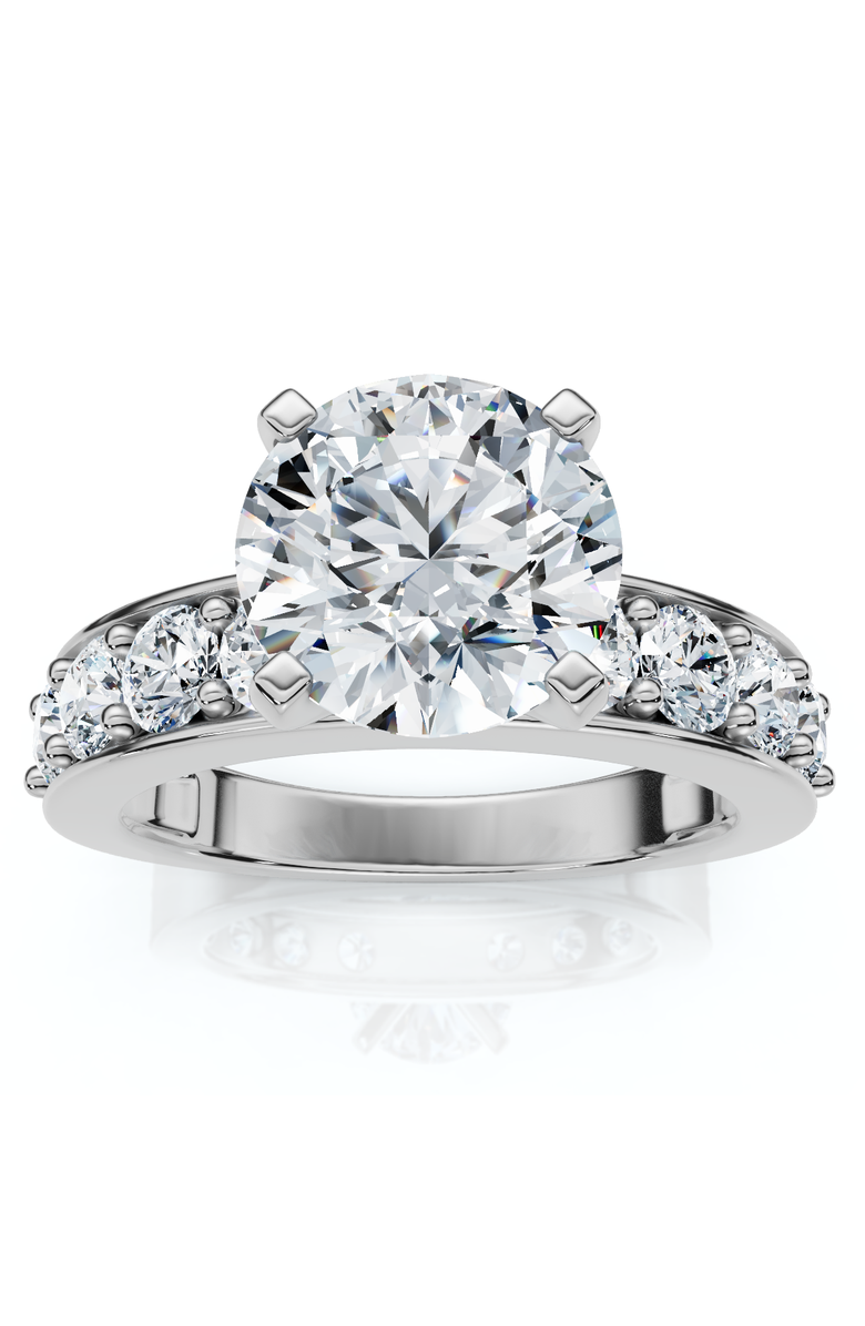 Bliss Diamond Certified 2.90Ct Round Diamond Engagement Ring Lab Grown, Main, color, 14K White Gold