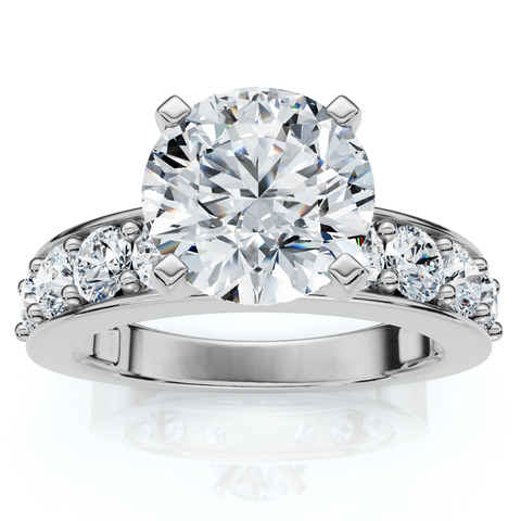 Certified 2.90Ct Round Diamond Engagement Ring Lab Grown