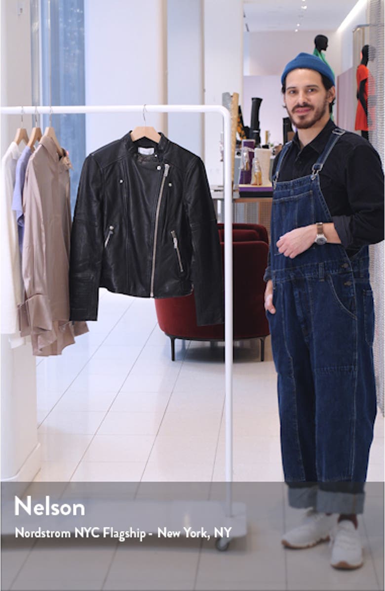Tallis Leather Biker Jacket, sales video thumbnail
