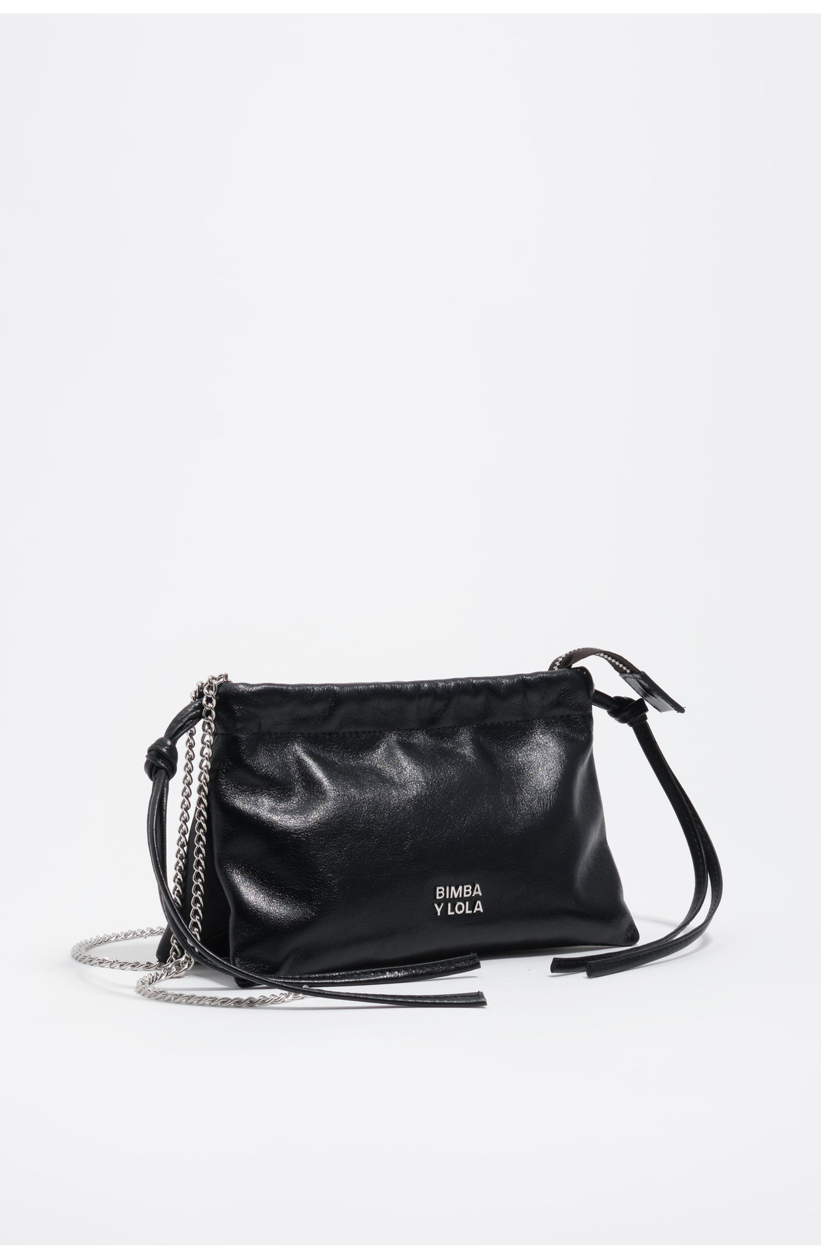 Bimba y Lola Leather Mini Multi-Strap Bag, Main, color, Black