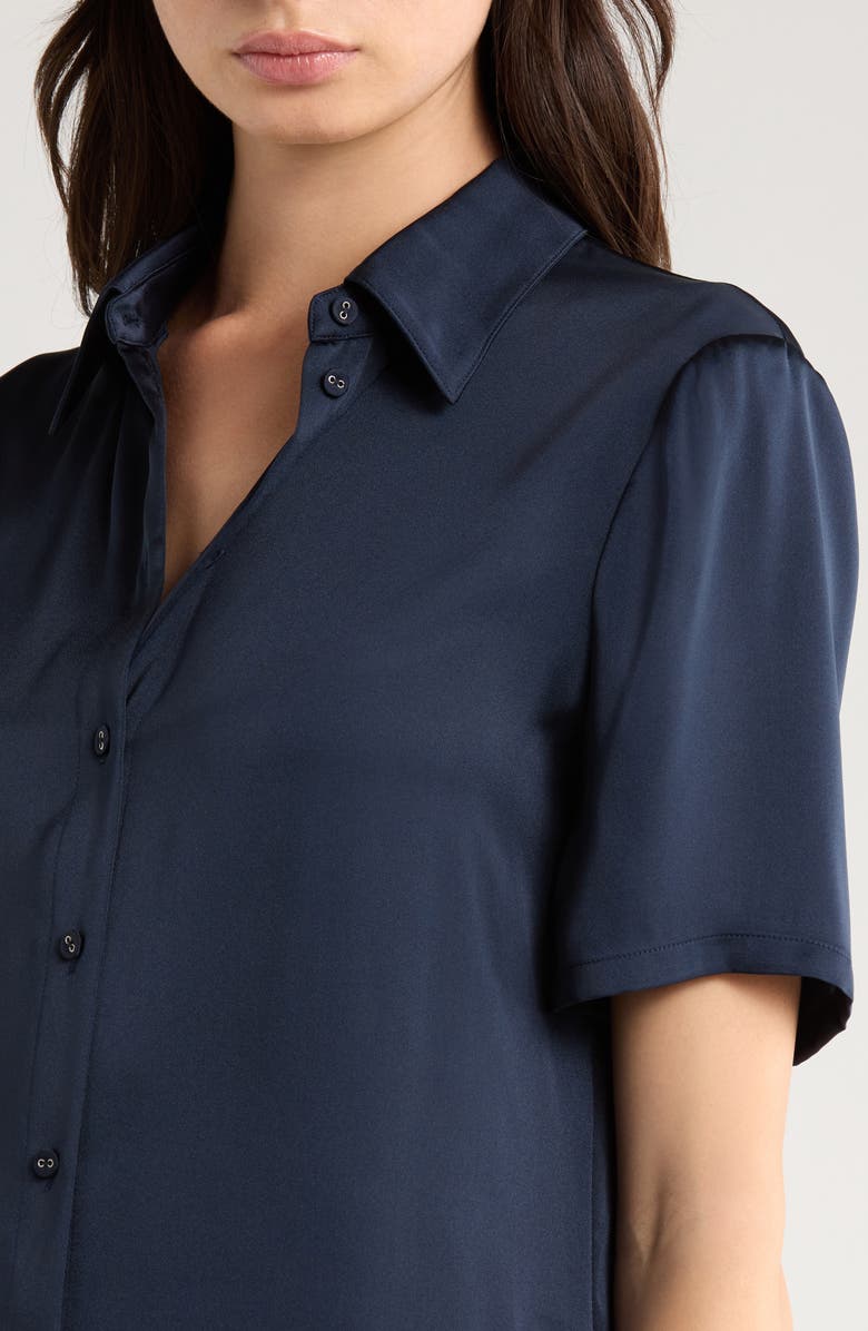 Favorite Daughter The Take Me Seriously Button-Up Shirt, Alternate, color, Navy