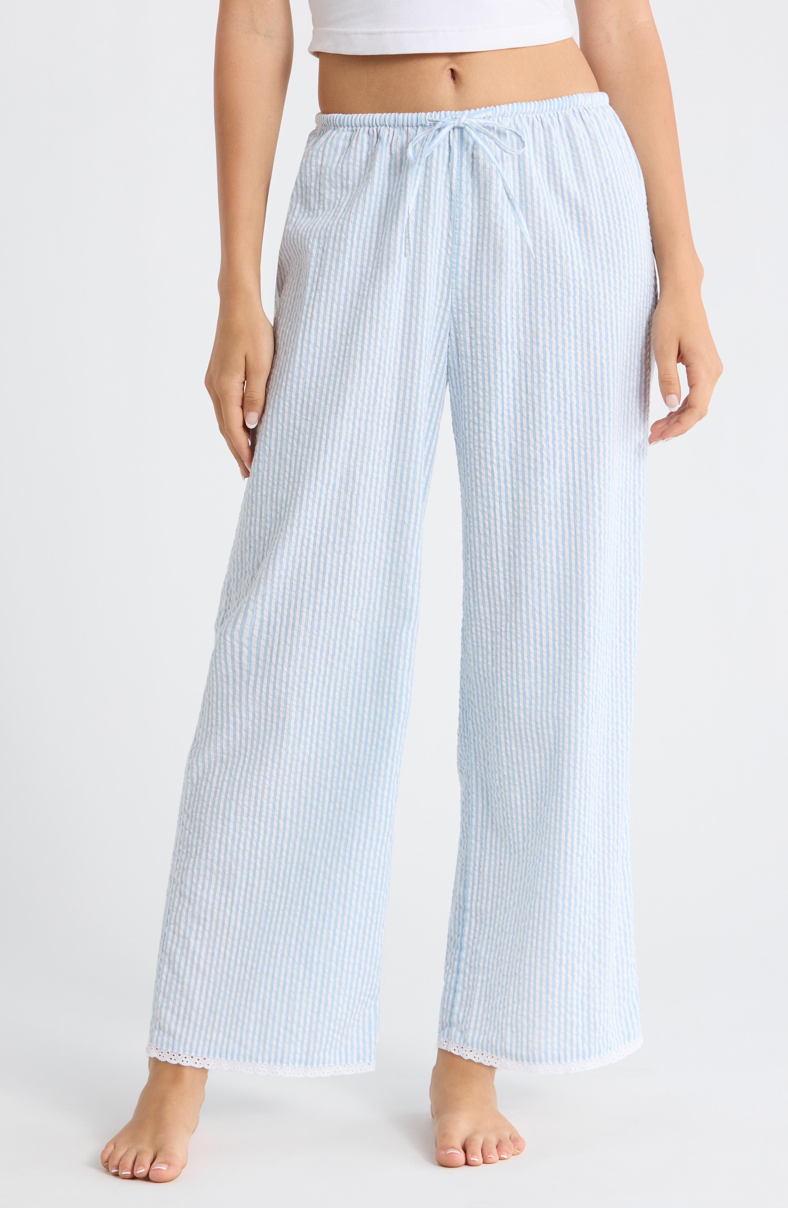 WHITE- BLUE HICKORY STRIPE