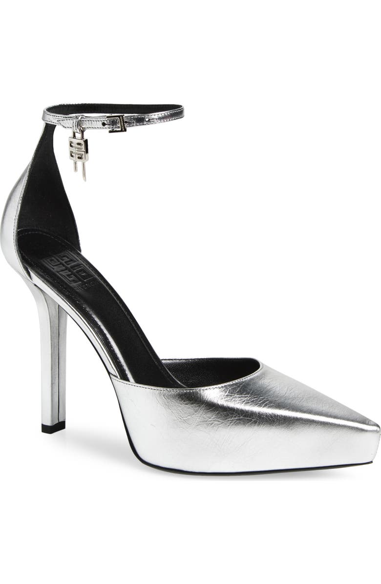 Givenchy G-Lock Pointed Toe Platform Pump, Main, color, Silvery