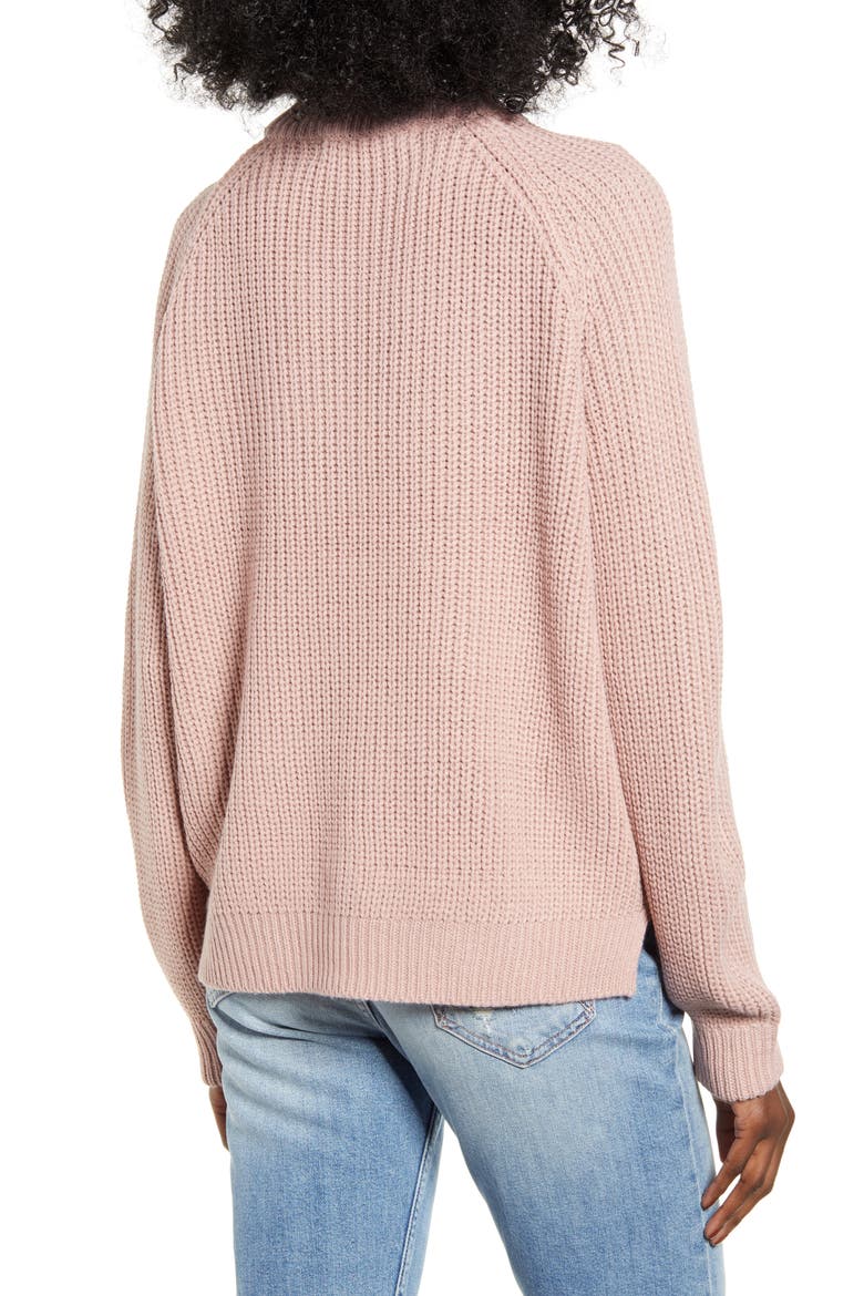 Mock Neck Shaker Sweater, Alternate, color, PALE MAUVE
