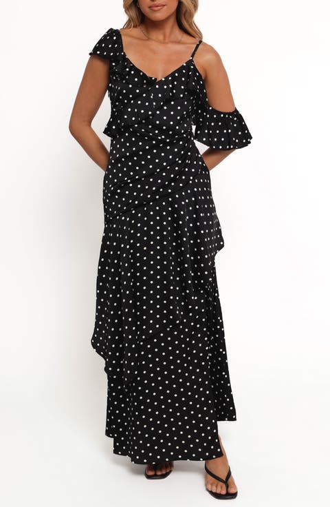 Adelina Cold Shoulder Maxi Cocktail Dress