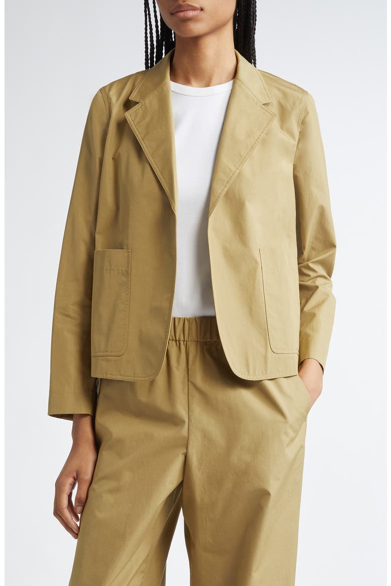 Crop Boyfriend Blazer, Main, color, LODEN GREEN