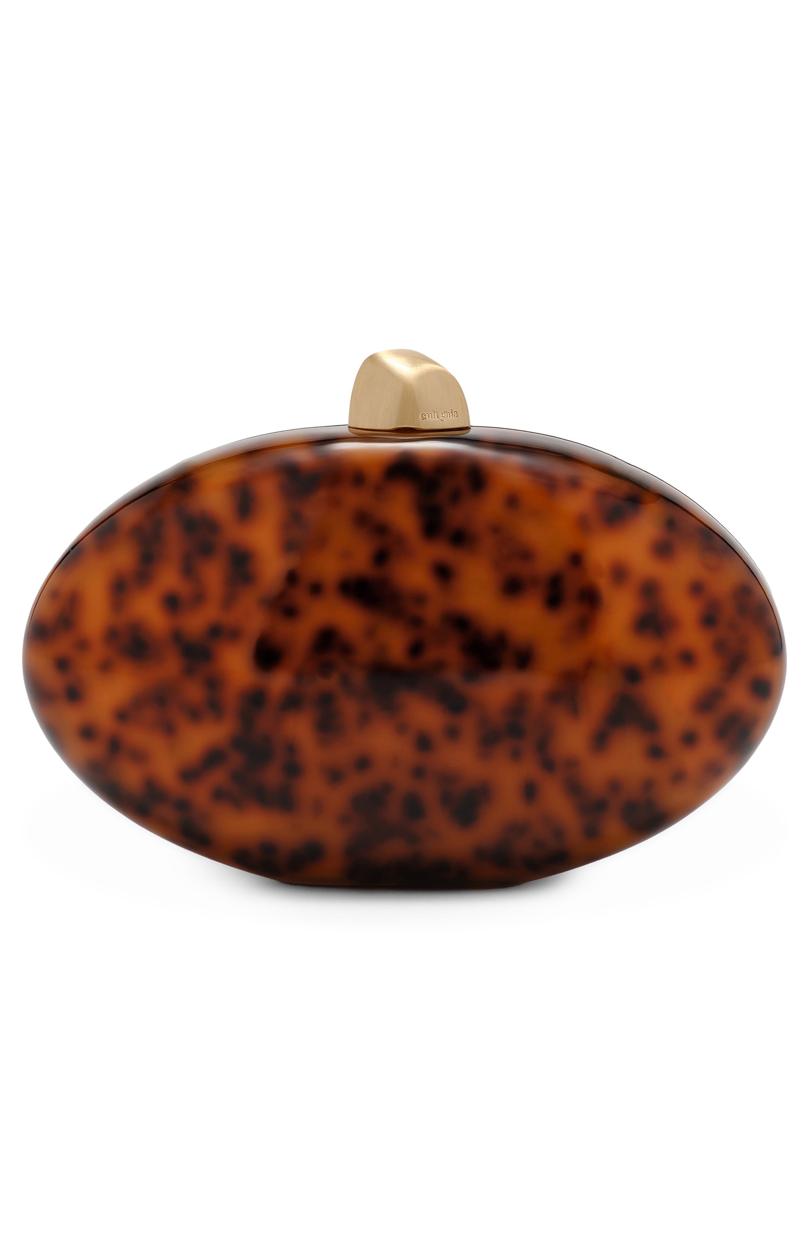 Cult Gaia Eviana Clutch, Alternate, color, Caramel Tortoise