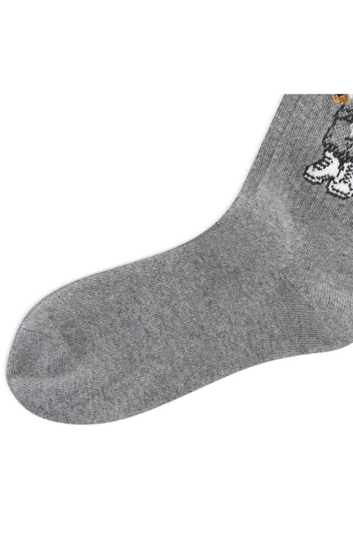 Polo Ralph Lauren Boxer Bear Cotton Blend Crew Socks In Gray