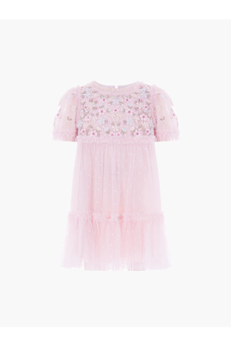 Garland Ribbon Bodice Baby Dress, Alternate, color, Peony Pink/Pastel