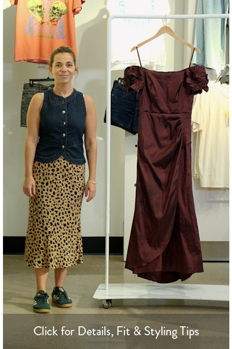 Off the Shoulder Taffeta Sheath Gown video